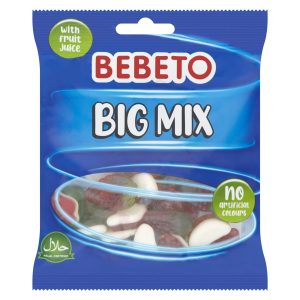 Bebeto Big Mix Gummy Sweets, Chewy Fruity Sweets, Halal Certified Candy, Single Pack